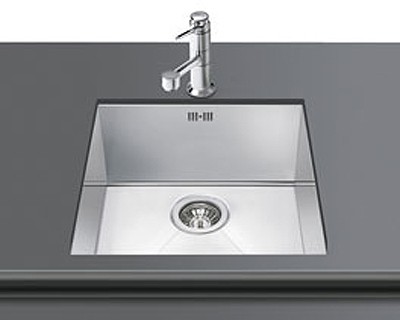Larger image of Smeg Sinks 1.0 Bowl Stainless Steel Undermount Kitchen Sink. 400x400mm.