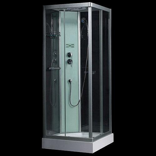 Larger image of Hydra Square Shower Pod With FM Radio, Valve & Shower Heads. 800x800.
