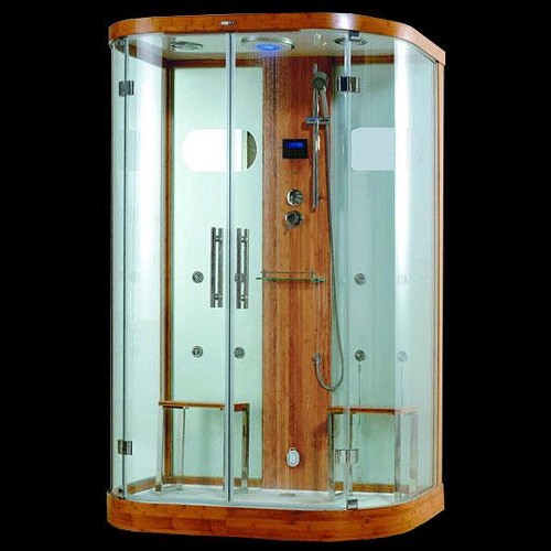 Larger image of Hydra Double Steam Shower Cubicle (Bamboo). 1450x900mm.
