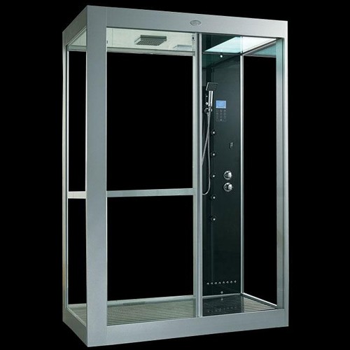 Larger image of Hydra Rectangular Steam Shower Enclosure With Mirror Ceiling. 1350x900.