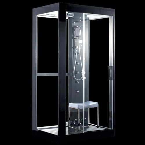Larger image of Hydra Rectangular Steam Shower Enclosure With Mirror Ceiling. 1200x900.