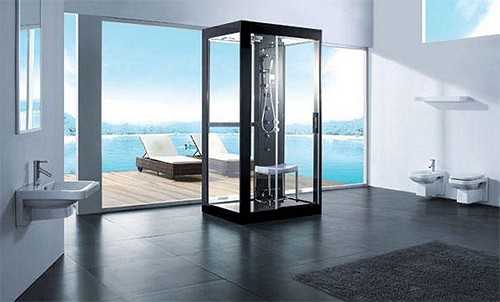 Example image of Hydra Rectangular Steam Shower Enclosure With Mirror Ceiling. 1200x900.