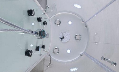 Example image of Hydra D Shaped Steam Shower Enclosure With LED Lighting. 1100x930mm.