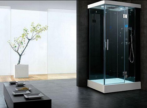 Example image of Hydra Rectangular Steam Shower Enclosure With LED Lighting. 1100x800mm.