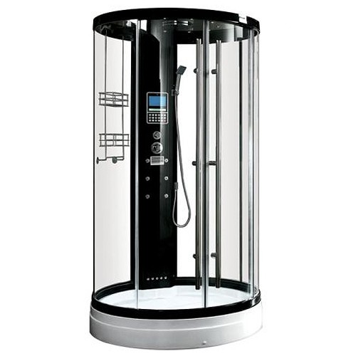 Larger image of Hydra Round Steam Shower Enclosure With TV & LED Lights. 950x2250.