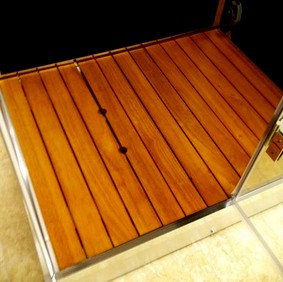 Example image of Hydra Inset Steam Shower Enclosure (Teak, Hinged Door). 1500x1030.