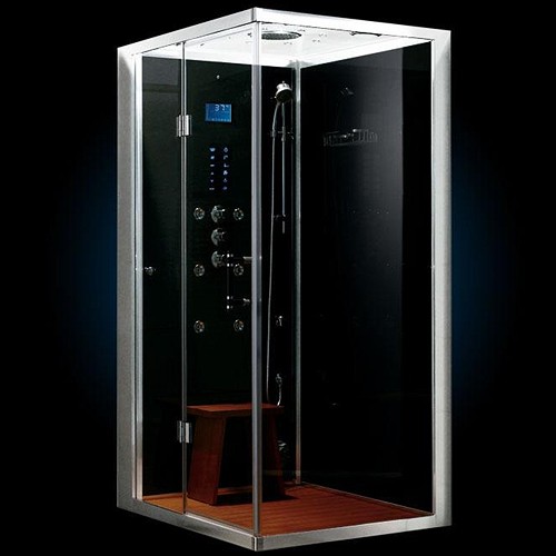 Larger image of Hydra Steam Shower Enclosure For Wetrooms (Oak, Left Hand). 1200x900.