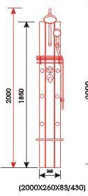 Technical image of Hydra Pro Ontario 6 Jet Shower Panel with Shower Seat