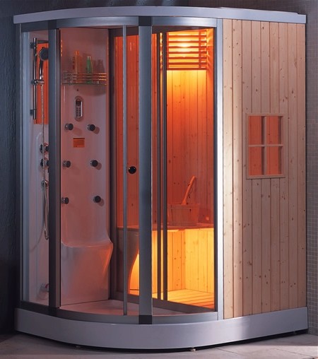 Larger image of Hydra Pro Sauna and steam massage shower enclosure, left handed.