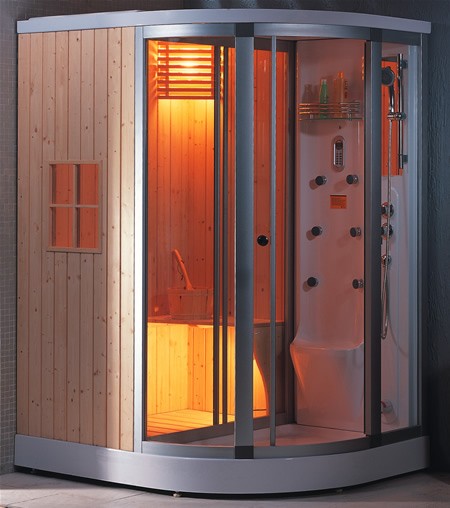 Larger image of Hydra Pro Sauna and steam massage shower enclosure, right handed.