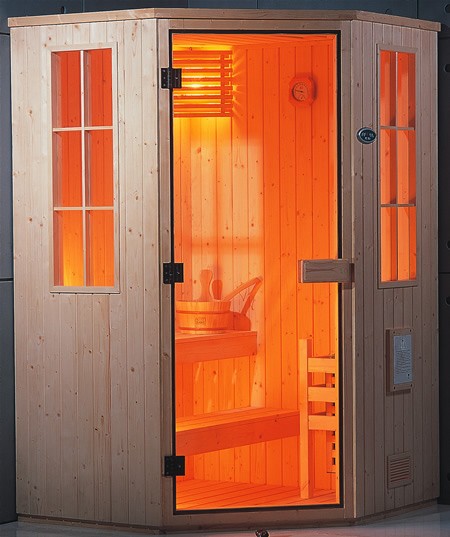 Larger image of Hydra Pro Corner sauna cabin 1300x1300mm.