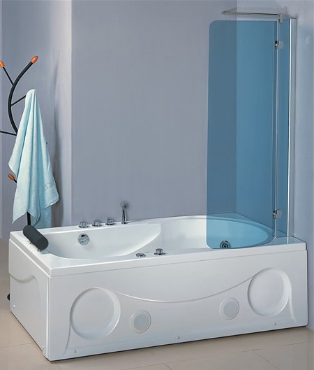 Larger image of Hydra Pro Complete Shower Bath (Right Hand). 1800mm. 6 Jet whirlpool.