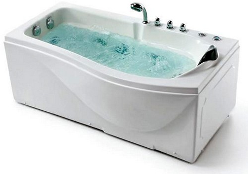 Larger image of Hydra P Shaped Whirlpool Bath With Bath Panels. 1500x820 (Left Handed).