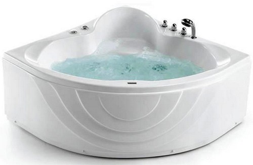 Larger image of Hydra Corner Whirlpool Bath With Panel. 1300x1300mm.