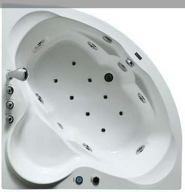 Example image of Hydra Corner Whirlpool Bath With Panel. 1300x1300mm.