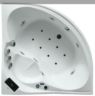 Example image of Hydra Corner Whirlpool Bath With Panel. 1350x1350mm.