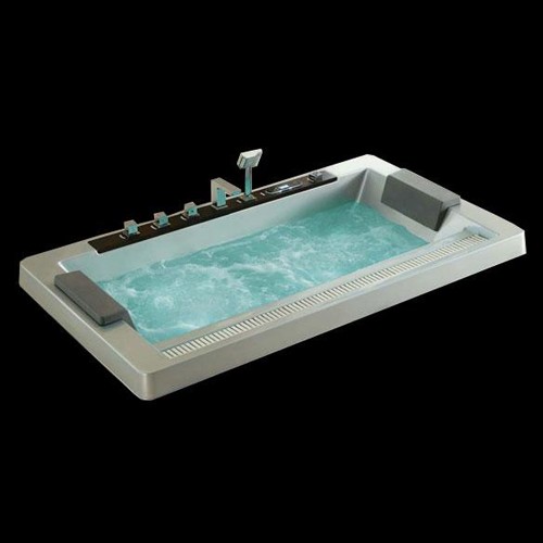 Larger image of Hydra Sunken Whirlpool Bath With Back Rests. 1900x1100.