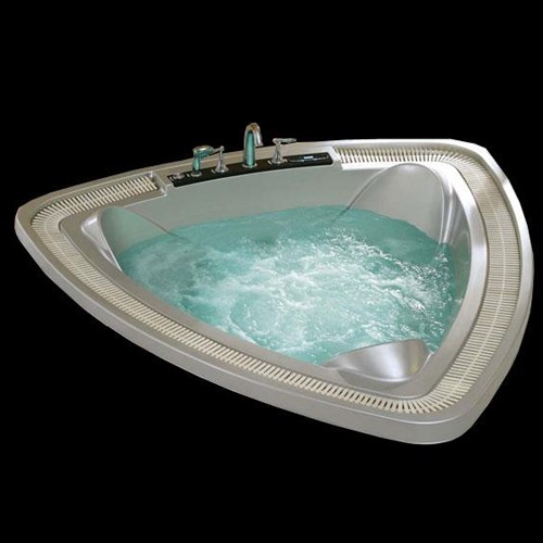 Larger image of Hydra Large Sunken Whirlpool Bath With Back Rests. 2290x2230.