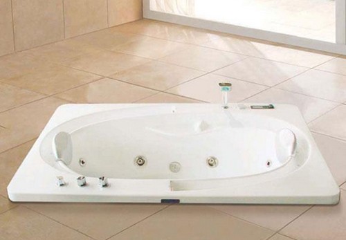 Example image of Hydra Sunken Whirlpool Bath With Head Rests. 2020x1270.