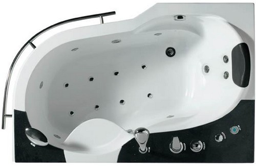 Example image of Hydra Corner Whirlpool Bath With Bath Panels. 1500x1000 (Left Handed).