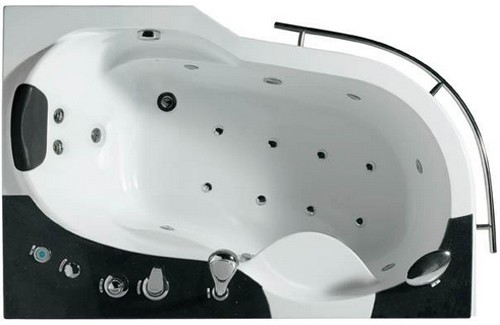 Example image of Hydra Corner Whirlpool Bath With Bath Panels. 1500x1000 (Right Handed).