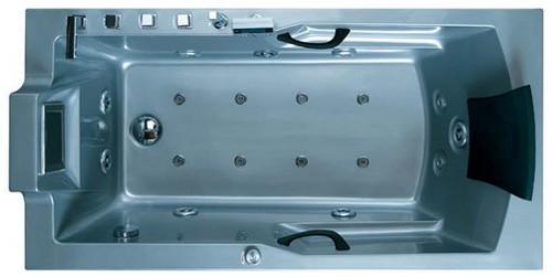 Example image of Hydra Rectangular Sunken Whirlpool Bath With TV. 1800x900mm.