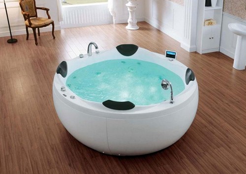 Larger image of Hydra Large Round Freestanding Whirlpool Bath. 1850x1850mm.
