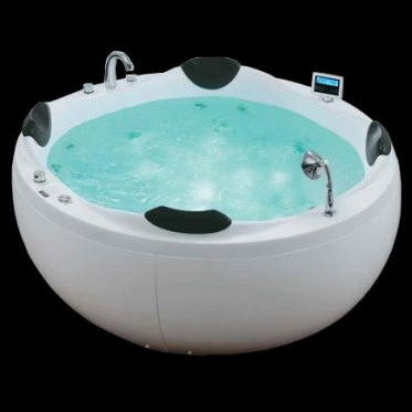 Example image of Hydra Large Round Freestanding Whirlpool Bath. 1850x1850mm.