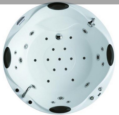 Example image of Hydra Large Round Freestanding Whirlpool Bath. 1850x1850mm.