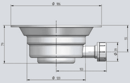 Technical image of Techflow Shower Waste Pump & Sheet Vinyl Floor Gully Kit.