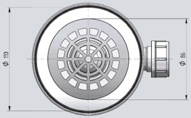 Technical image of Techflow Shower Waste Pump & 90mm Shower Tray Gully Kit.