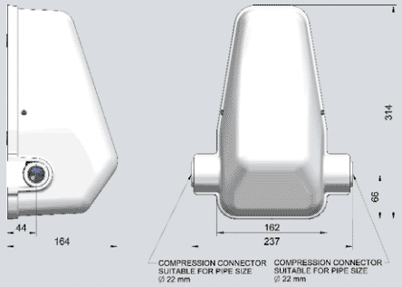 Technical image of Techflow Shower Waste Pump & 90mm Shower Tray Gully Kit.