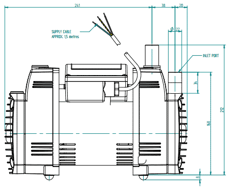 Technical image of Techflow Single Flow Centrifugal Pump (Positive Head. 3.3 Bar).