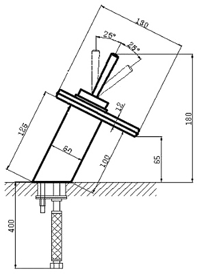 Technical image of Hydra Square Waterfall Basin Mixer Tap With Square Column.