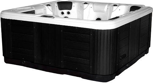Larger image of Hot Tub Silver Hydro Hot Tub (Black Cabinet & Grey Cover).