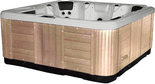Larger image of Hot Tub Gypsum Hydro Hot Tub (Light Yellow Cabinet & Grey Cover).