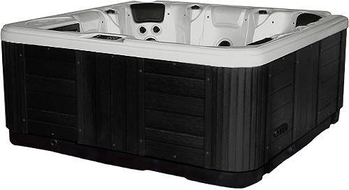 Larger image of Hot Tub Gypsum Hydro Hot Tub (Black Cabinet & Grey Cover).