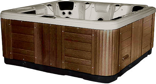 Larger image of Hot Tub Oyster Hydro Hot Tub (Chocolate Cabinet & Brown Cover).