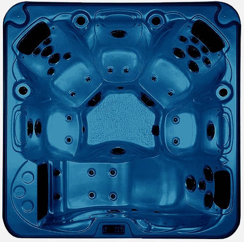 Example image of Hot Tub Blue Hydro Hot Tub (Black Cabinet & Yellow Cover).