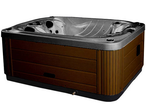 Larger image of Hot Tub Midnight Mercury Hot Tub (Chocolate Cabinet & Gray Cover).