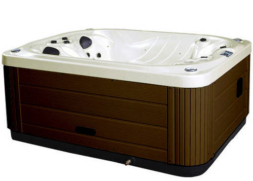 Larger image of Hot Tub Pearl Mercury Hot Tub (Chocolate Cabinet & Gray Cover).