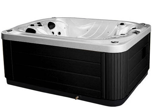 Larger image of Hot Tub Silver Mercury Hot Tub (Black Cabinet & Gray Cover).