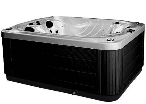 Larger image of Hot Tub Gypsum Mercury Hot Tub (Black Cabinet & Brown Cover).