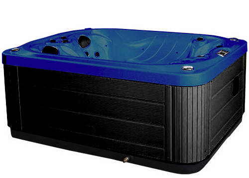 Larger image of Hot Tub Blue Mercury Hot Tub (Black Cabinet & Brown Cover).
