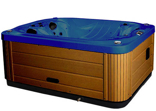 Larger image of Hot Tub Blue Mercury Hot Tub (Chocolate Cabinet & Brown Cover).
