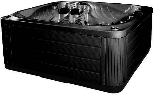 Larger image of Hot Tub Midnight Neptune Hot Tub (Black Cabinet & Yellow Cover).
