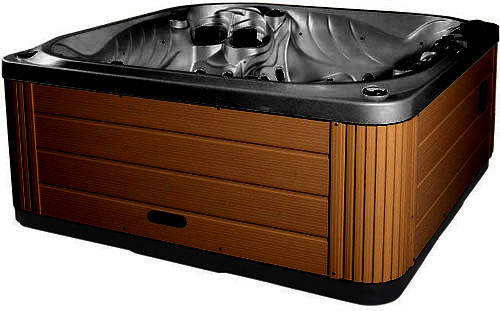 Larger image of Hot Tub Midnight Neptune Hot Tub (Chocolate Cabinet & Yellow Cover).
