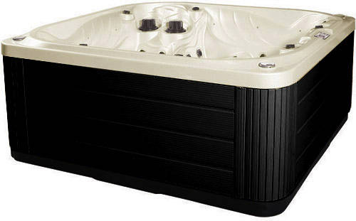 Larger image of Hot Tub Pearl Neptune Hot Tub (Black Cabinet & Yellow Cover).