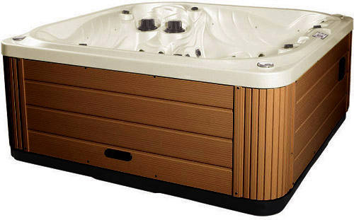 Larger image of Hot Tub Pearl Neptune Hot Tub (Chocolate Cabinet & Yellow Cover).