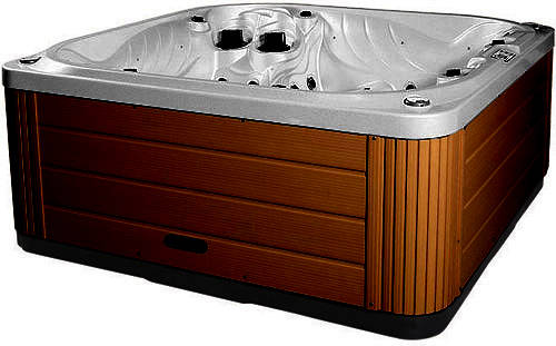 Larger image of Hot Tub Gypsum Neptune Hot Tub (Chocolate Cabinet & Yellow Cover).